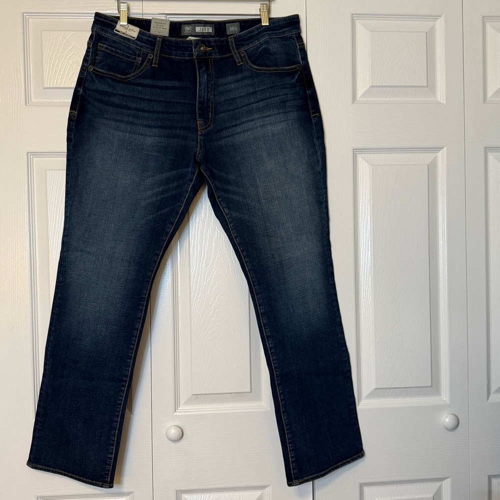 BKE Men's Dark Blue Jeans - Jake Straight Leg